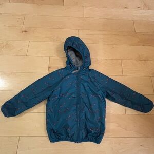 Teal Hooded Jacket with Pink Accents